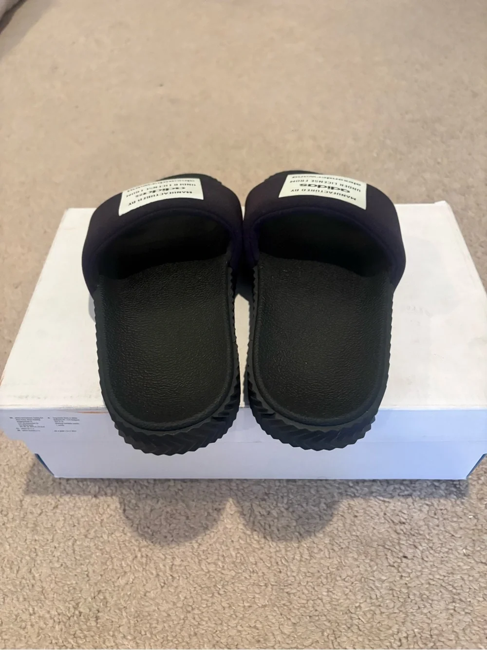 adidas Black Logo Strap Slide Sandals